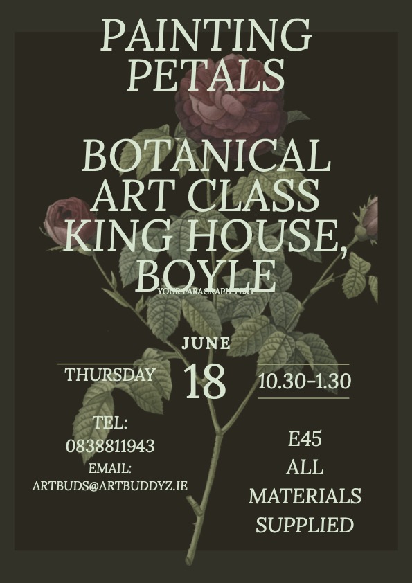 Botanicals art workshop King House Boyle Thurs June 18th